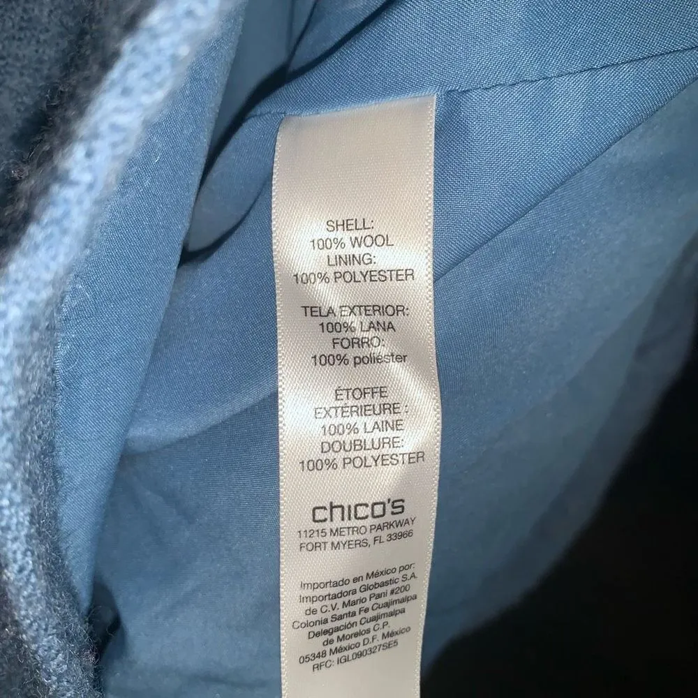 Chico’s blue moto lined 2/M normcore business casual jacket - Image 4