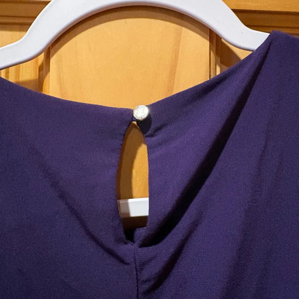 Calvin Klein Women's Deep Purple Pleated Blouse size Small GUC - Image 4