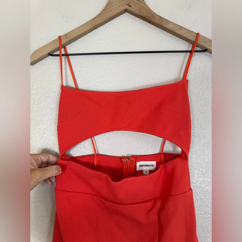 Revolve Superdown Trista Cut out Mini Dress in Poppy Orange Red size Small - Image 10