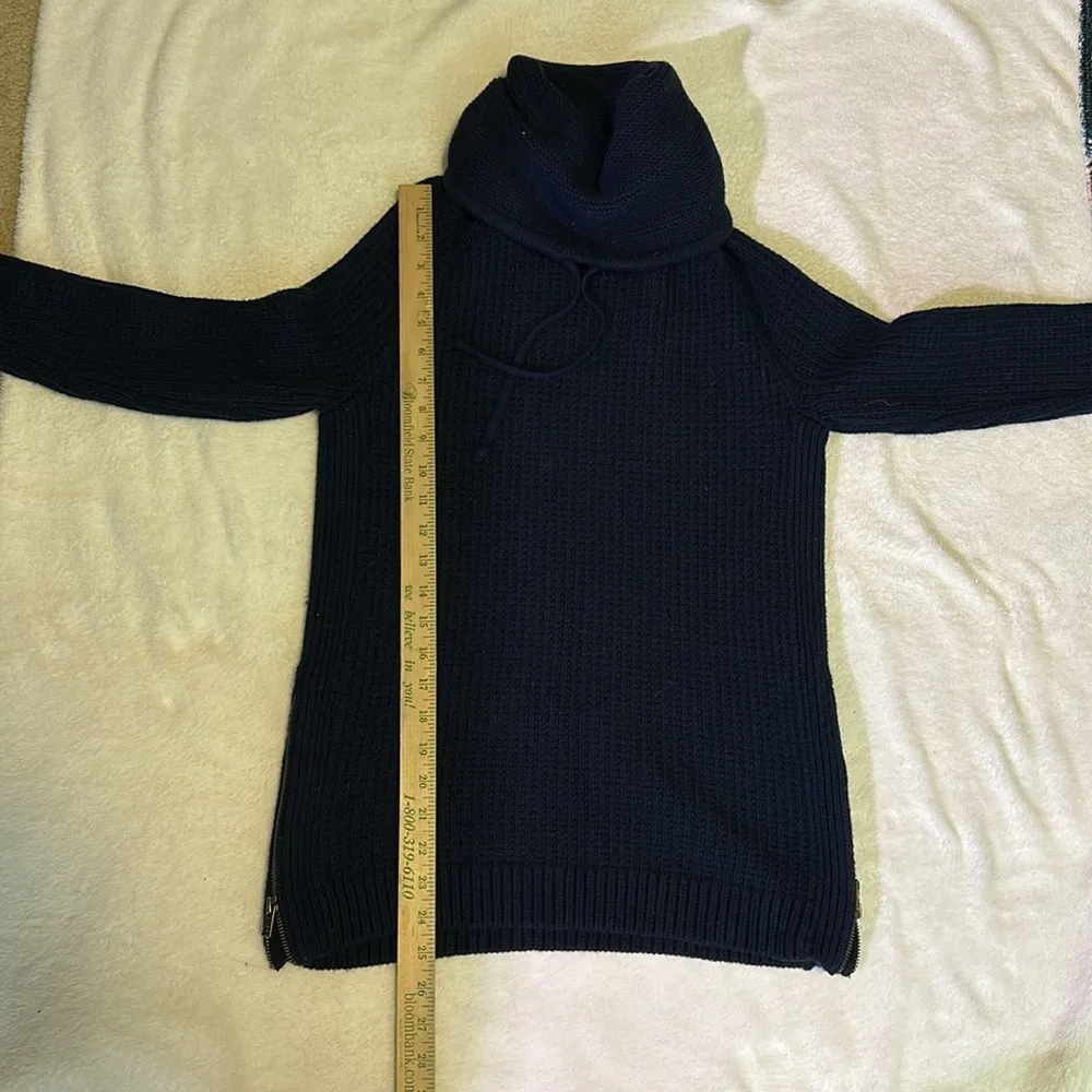 Athleta cowl neck merino wool blend sweater Size Xsmall Navy Blue - Image 12