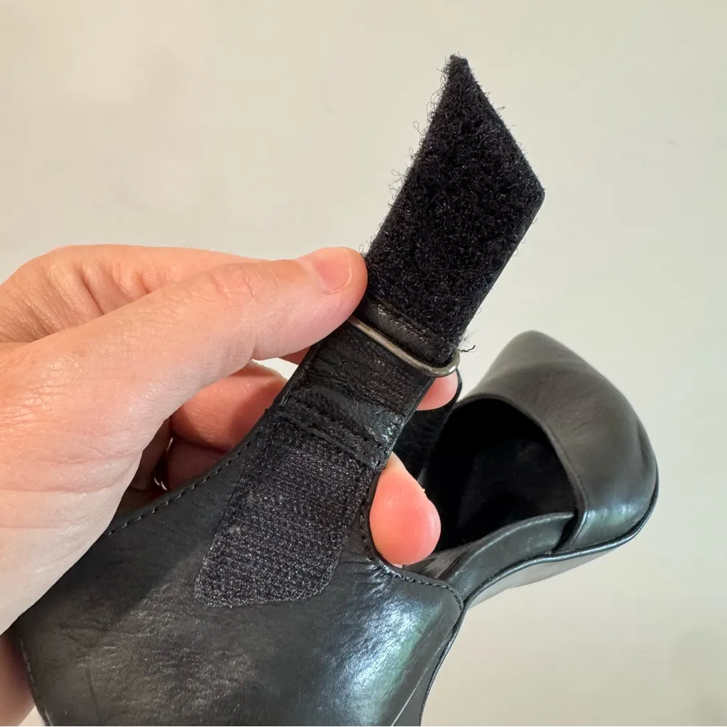 Paul Green Desire Black Leather Pumps Asymmetric Pointed Toes Size UK6 US8 - Image 6