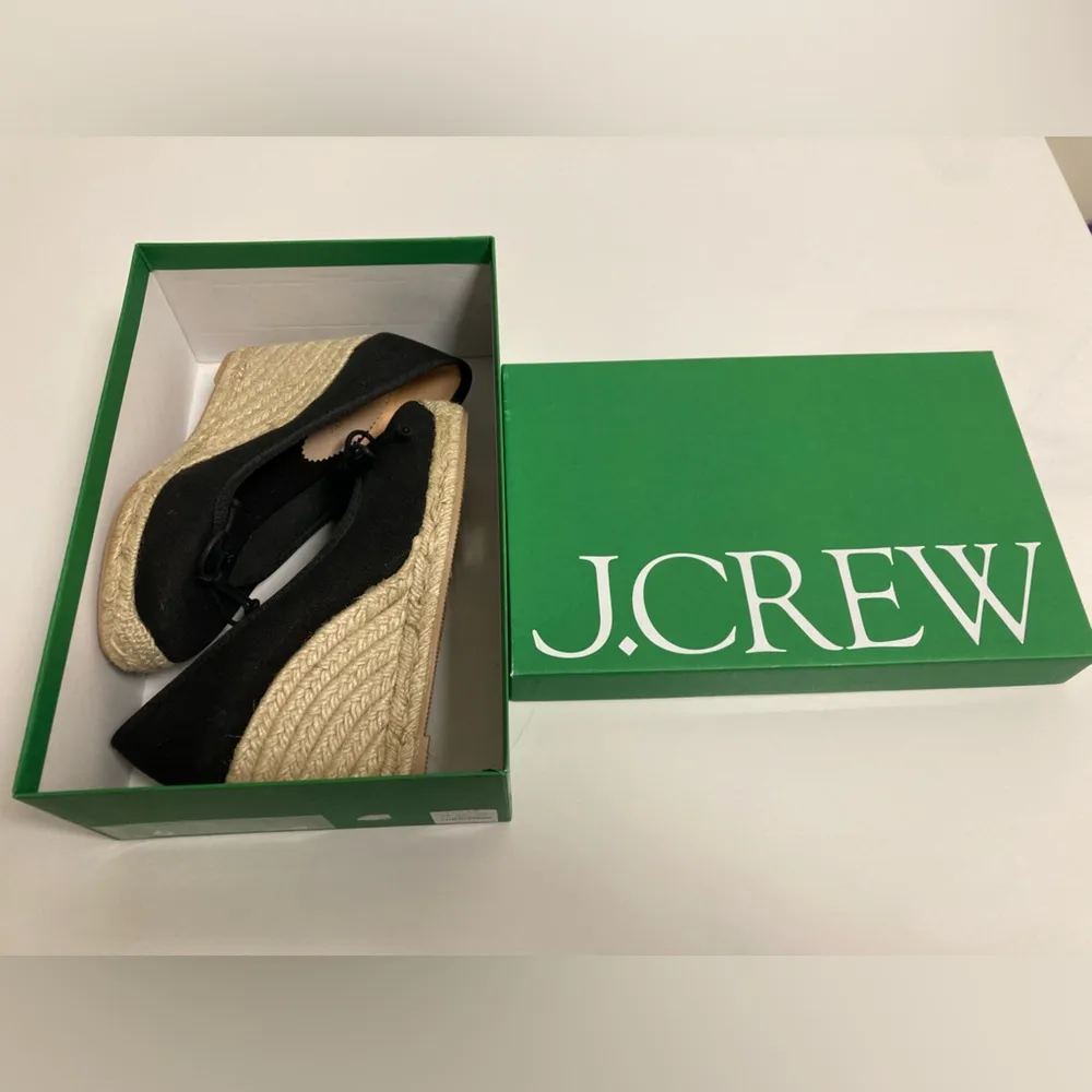 J. Crew Seville Made-in-Spain Espadrille Wedges - Black (NEW) - Image 5