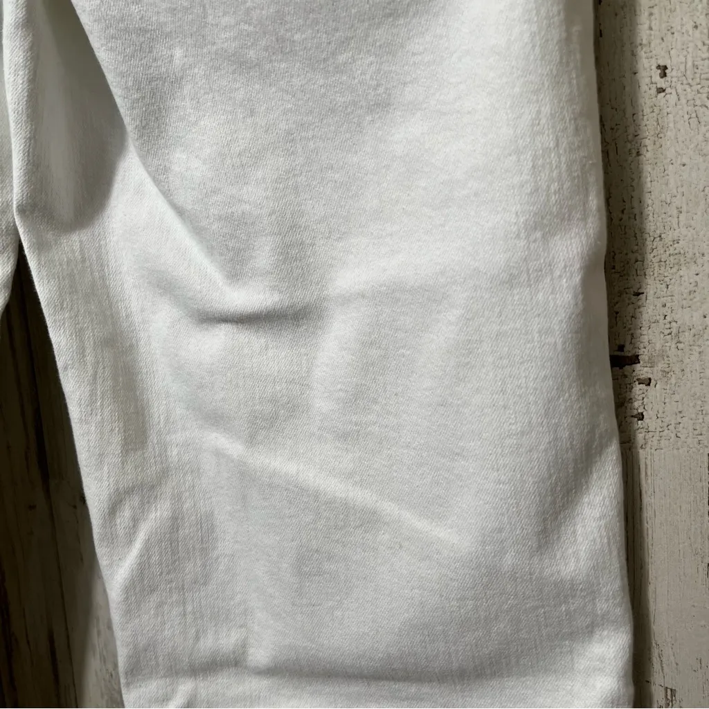 MOTHER Denim The Patch Pocket Private Ankle Fray White Straight Jeans Womens 28 White - Image 7