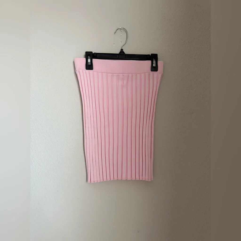 Oh Polly Polly Pink Knit Mini Skirt, Size 6 - Image 2