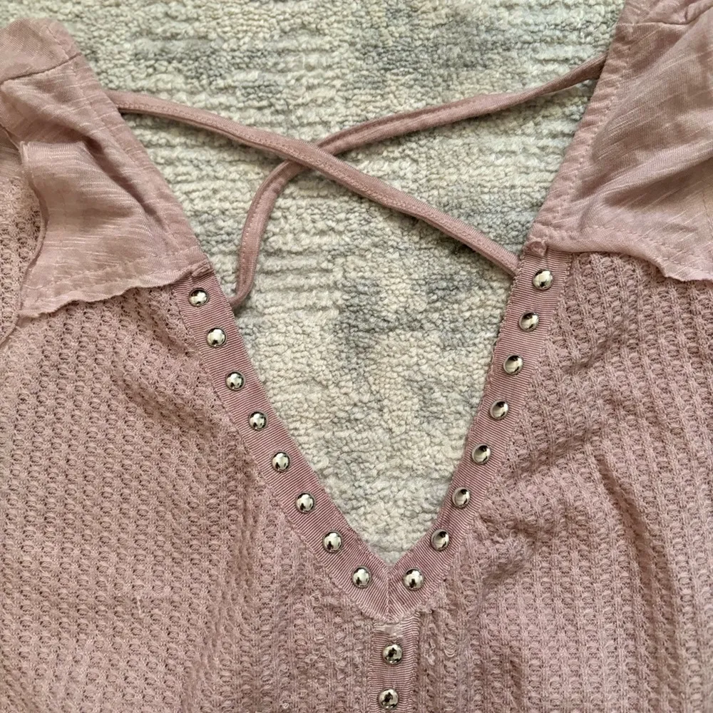Pink/Lavender Ribbed Tank Top with V - Image 4