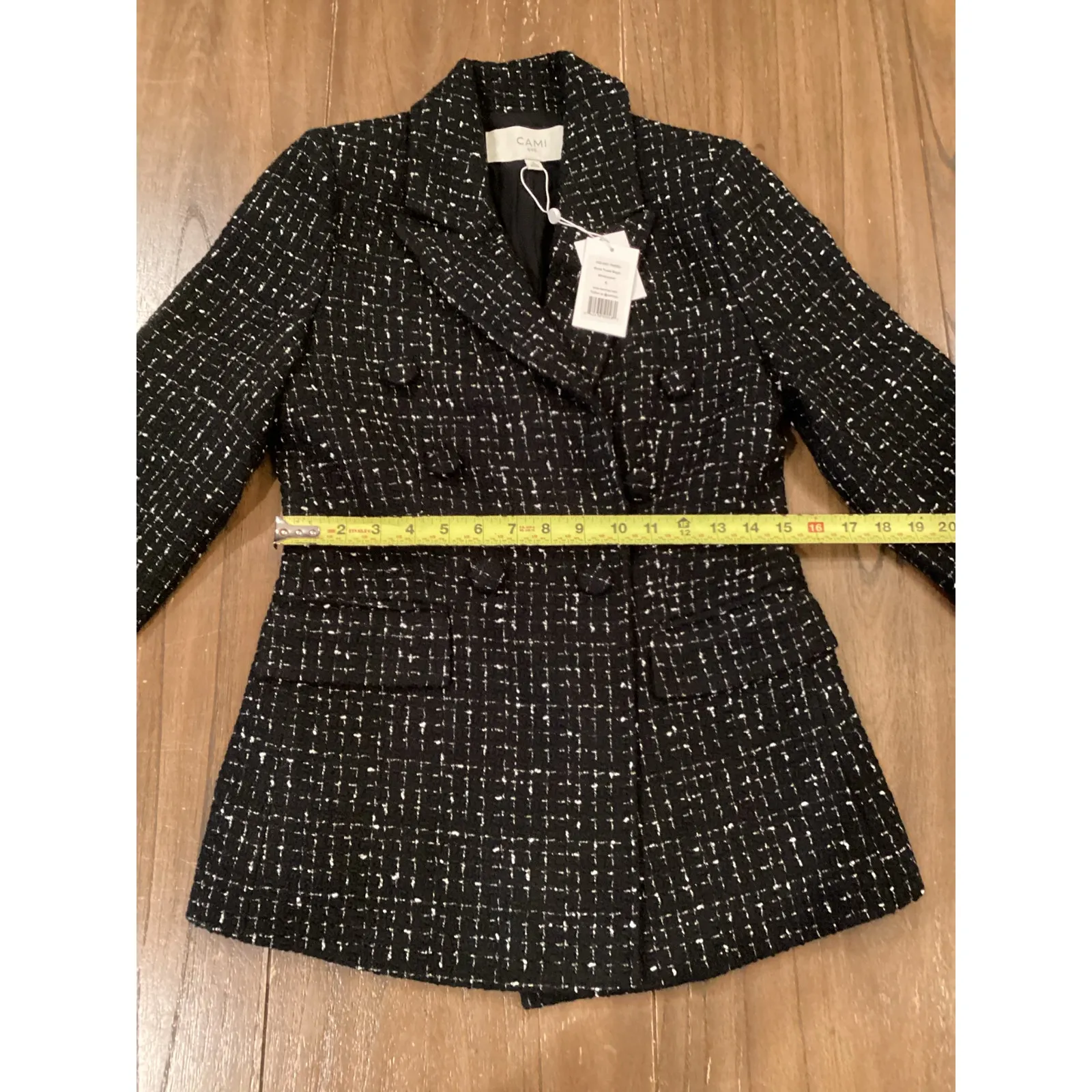 Cami NYV  black Bruna tweed blazer - windowpane NWT size small - Image 8