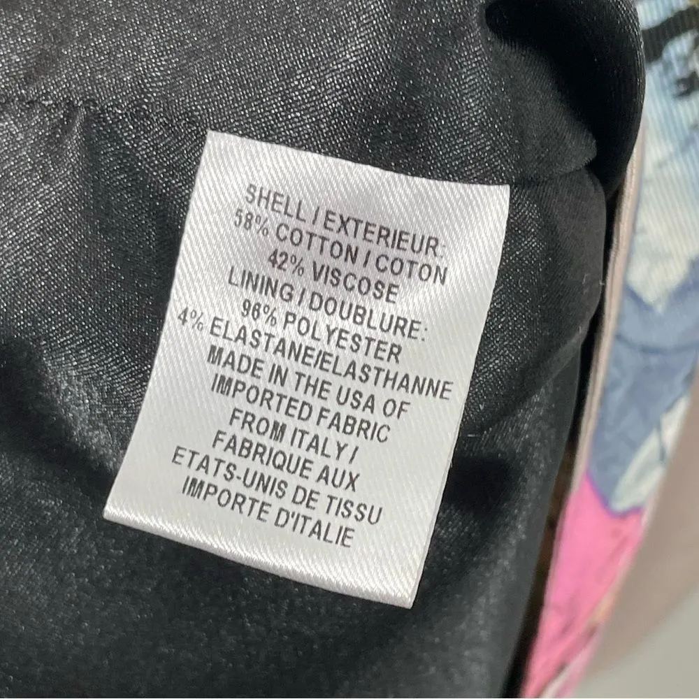 Milly Floral Sleeveless Sheath‎ Dress Size 6 Multicolor Beige Pink Blue Cream - Image 6