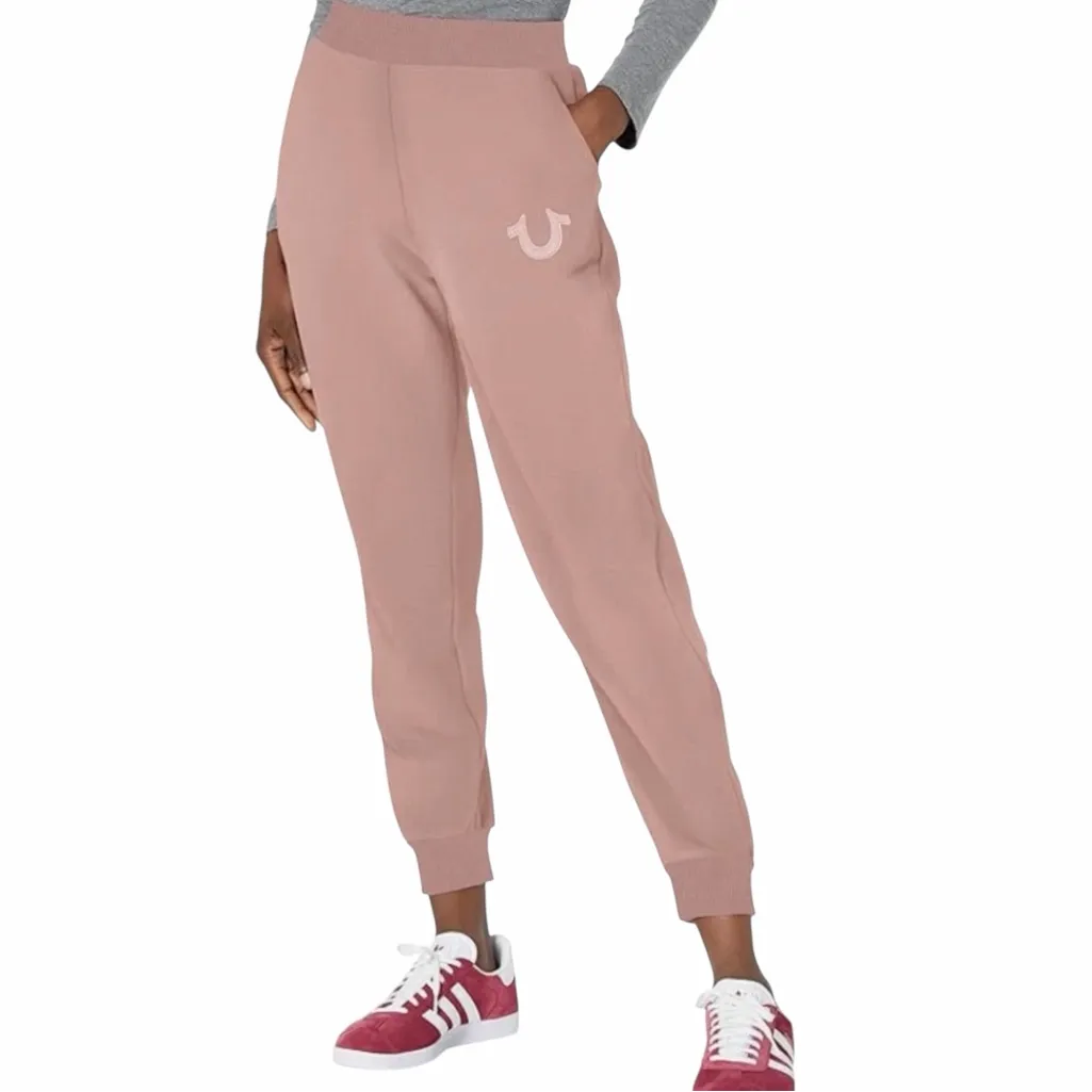 True Religion Women's Big T Horseshoe Joggers-Mauve size XL NEW - Image 4