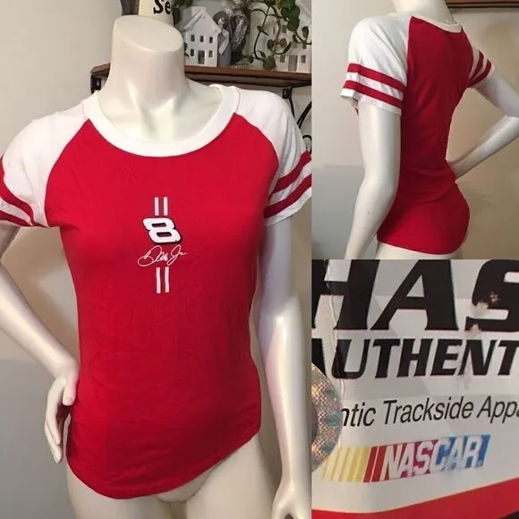 NASCAR Dale Baseball style round bottom Tee Red Size undefined - Image 2