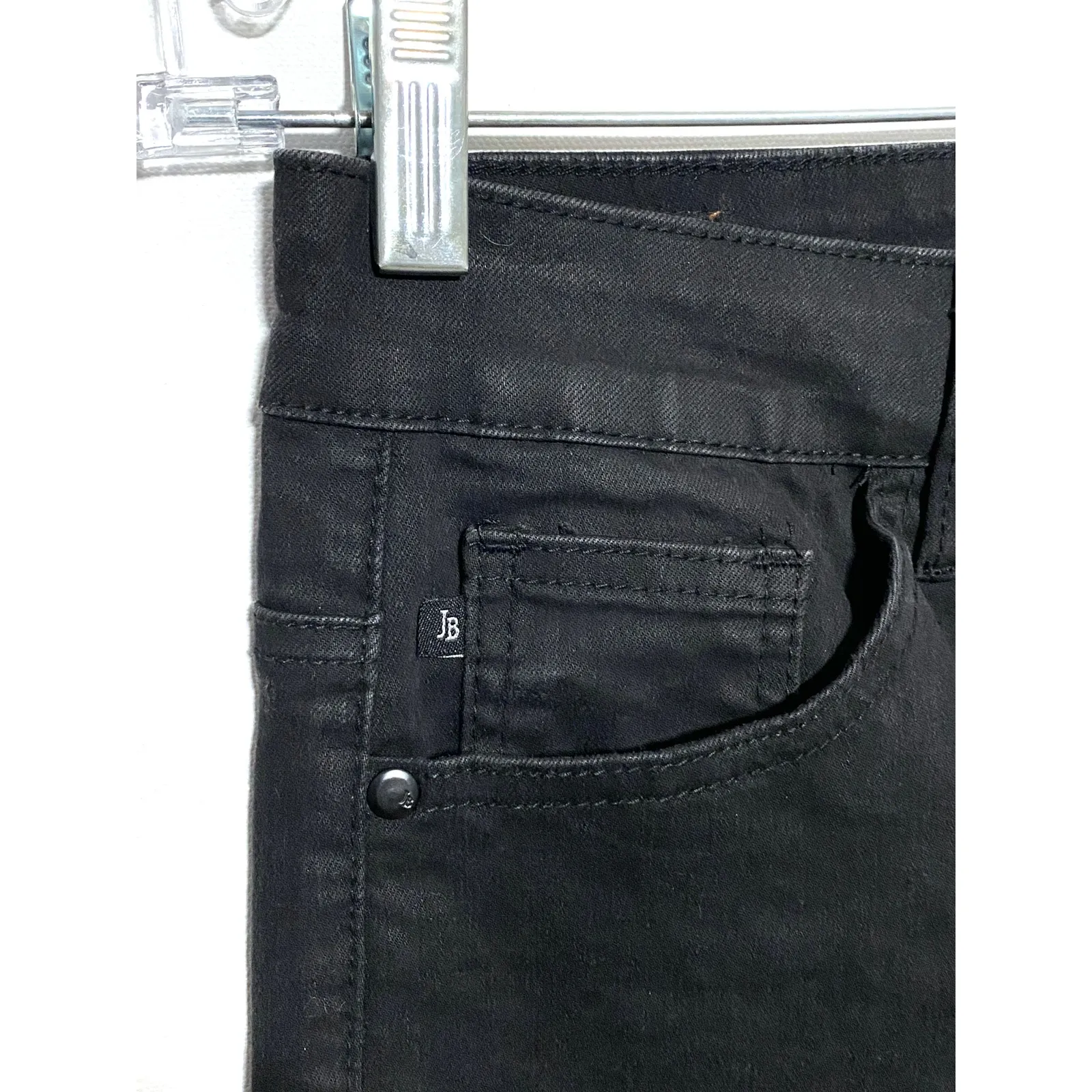 Judy Blue Crop Straight Fit Split Ankle Hem Jeans 5/27 Black Stretch Denim - Image 3