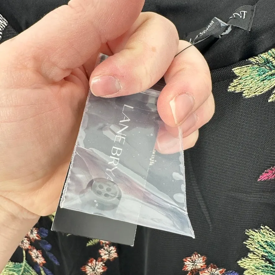 Lane Bryant Black Floral Embroidered Mesh Overlay Sleeveless Dress Plus Size 22 - Image 8