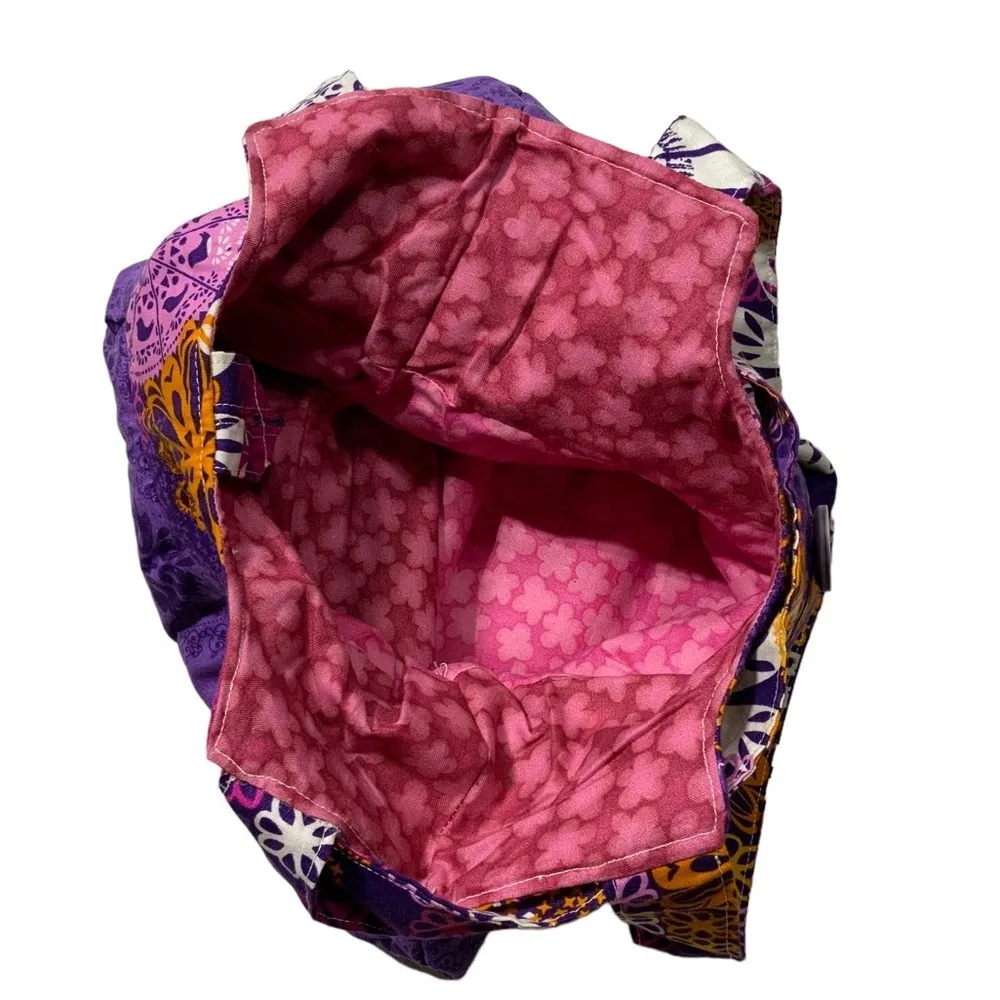 Gypsy Boho Shoulder Bag Hand Made Artisan Purse Tote 60s 70s Hippie Vibe Purple - Image 8