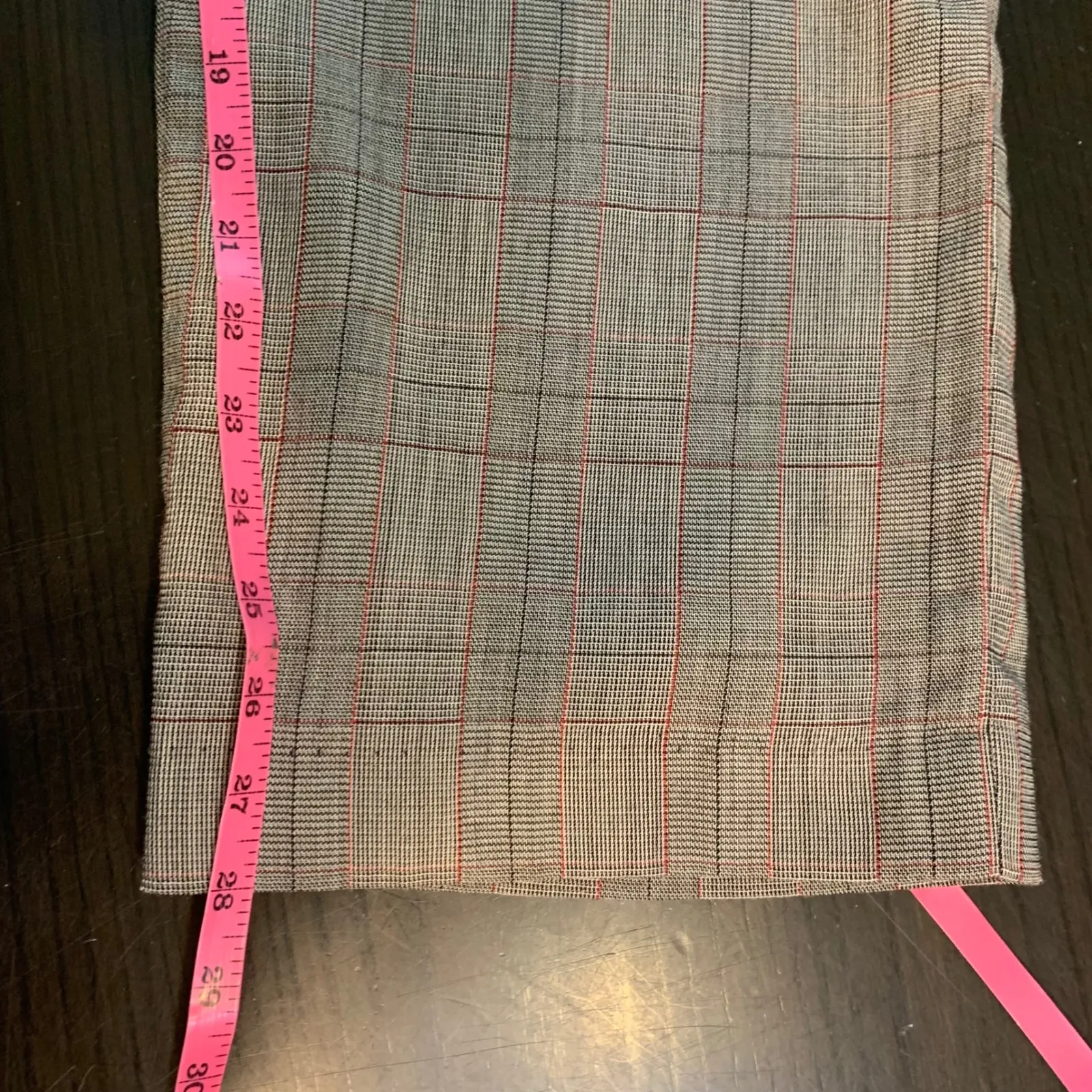 VTG CARLISLE Plaid Wool Blend Retro Trouser 8 Gray Red Classic Career Pants READ - Image 11