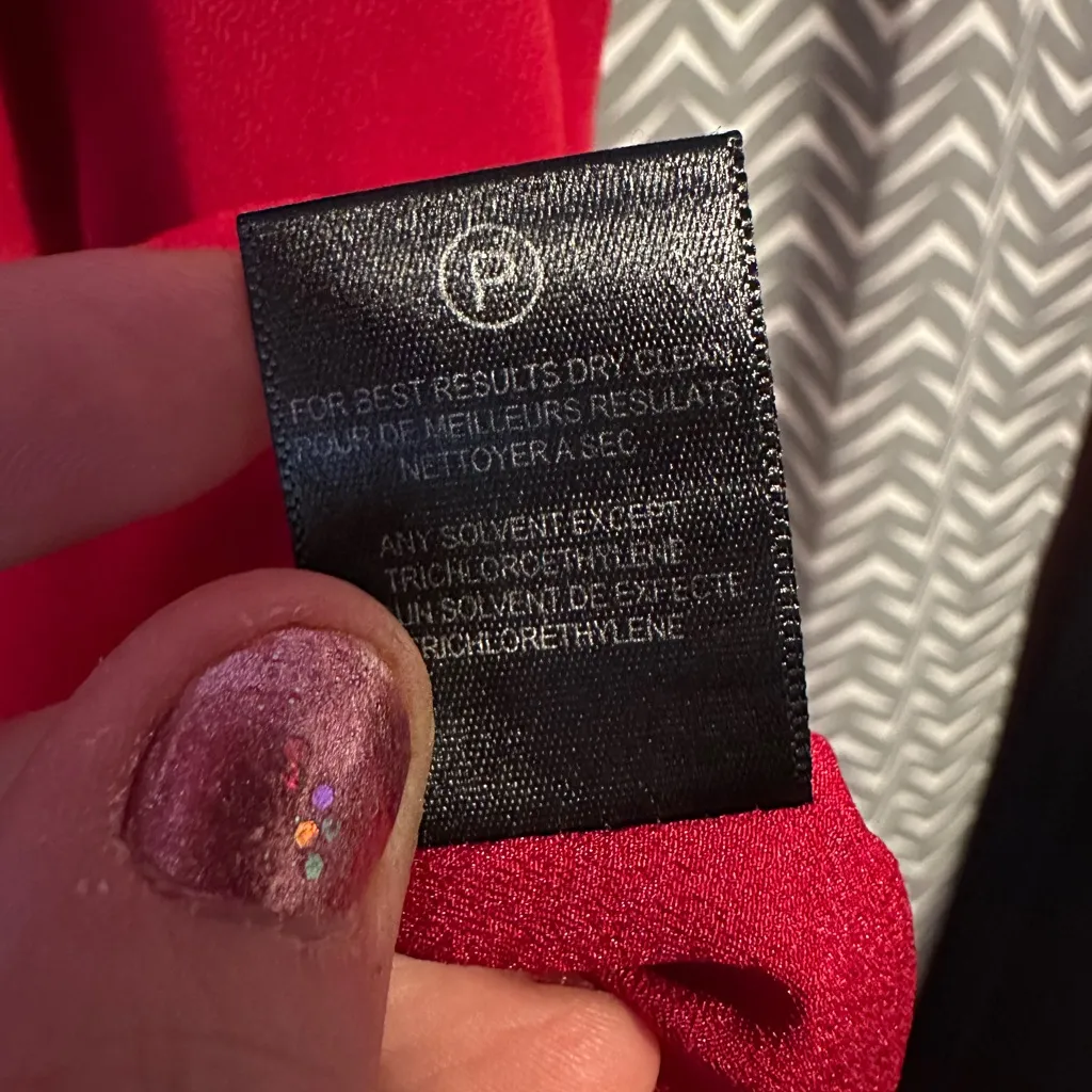 Halston Heritage Women's Kimono Sleeve Faux Wrap Dress, Currant, Sz 4 - Image 9