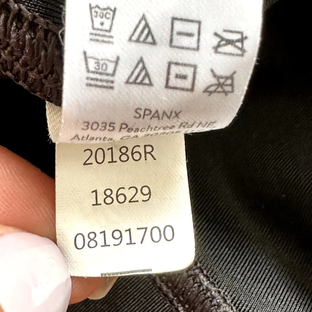 SPANX Faux Leather Leggings Shaping Compression High Waisted Stretch Black L - Image 6