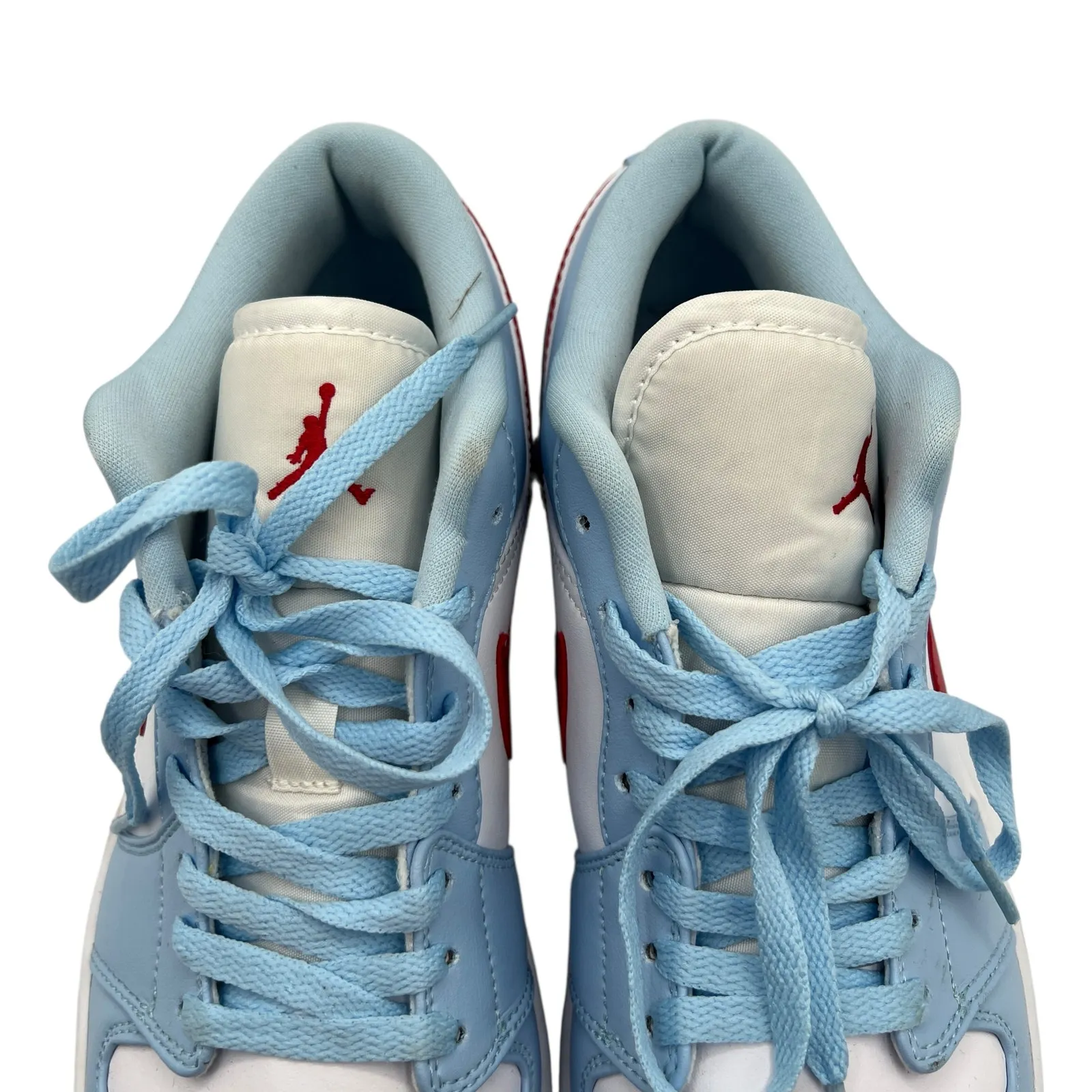 Nike Air Jordan 1 Low Blue Red White Leather Swoosh Womens 11 DC0774-164 Sneaker - Image 8