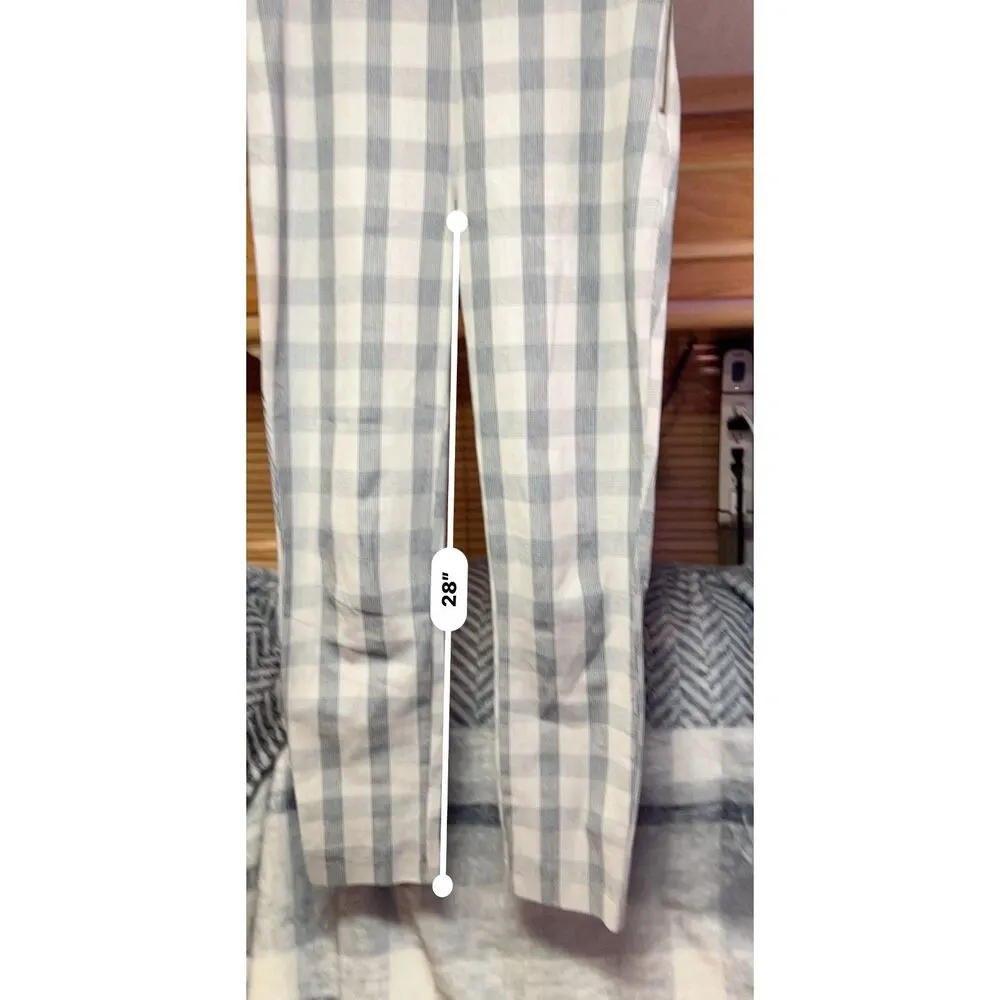 A New Day Plaid Side Zip Ankle Pants Size 2 - Image 8