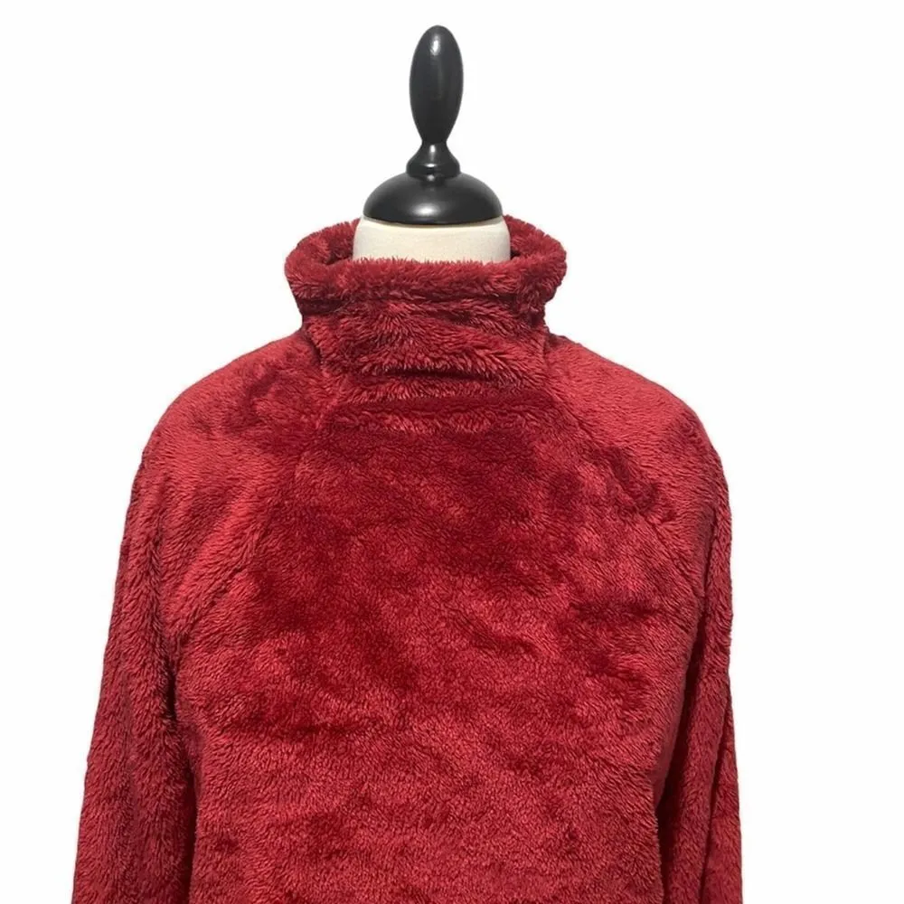 Joy Lab Teddy Fleece Cowl Neck Pullover Sweater Top Thumb‎ Holes Red Medium - Image 5