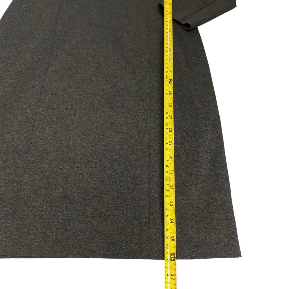 J.Crew Factory Sheath Ponte Dress Women 6 Charcoal Gray Long Sleeve Office Work - Image 9