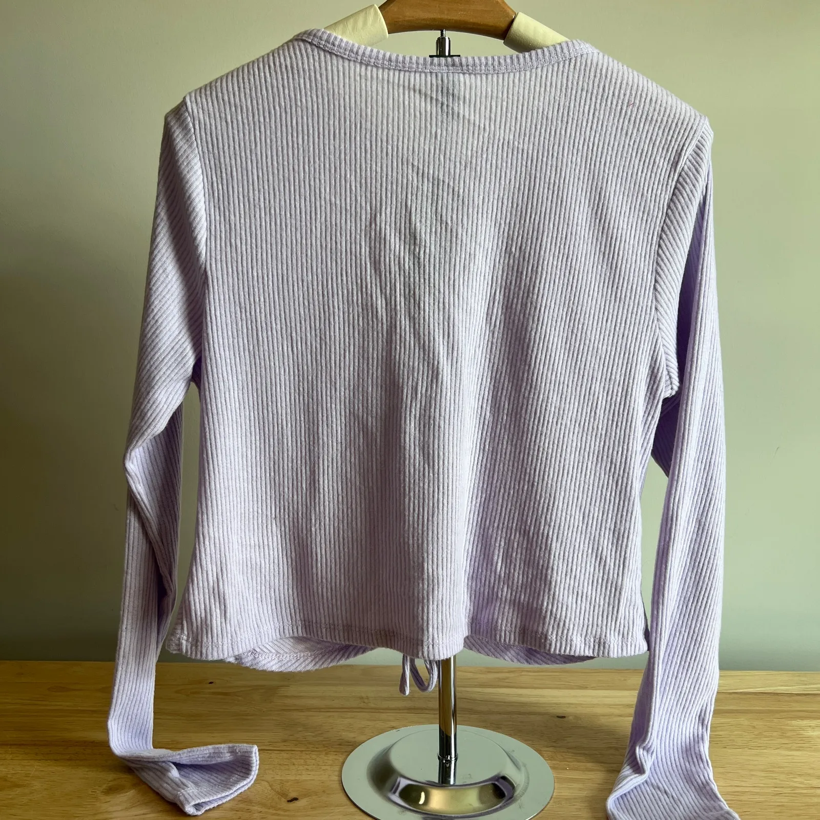 Wild Fable Women's Light Purple Lace-Up Cozy Knit Blouse - Size Large - NWT - Image 7