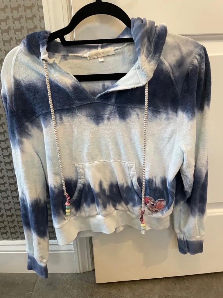 LOVESHACKFANCY KIRBY TIE DYE FRENCH COTTON TERRY HOODIE XS! - Image 4