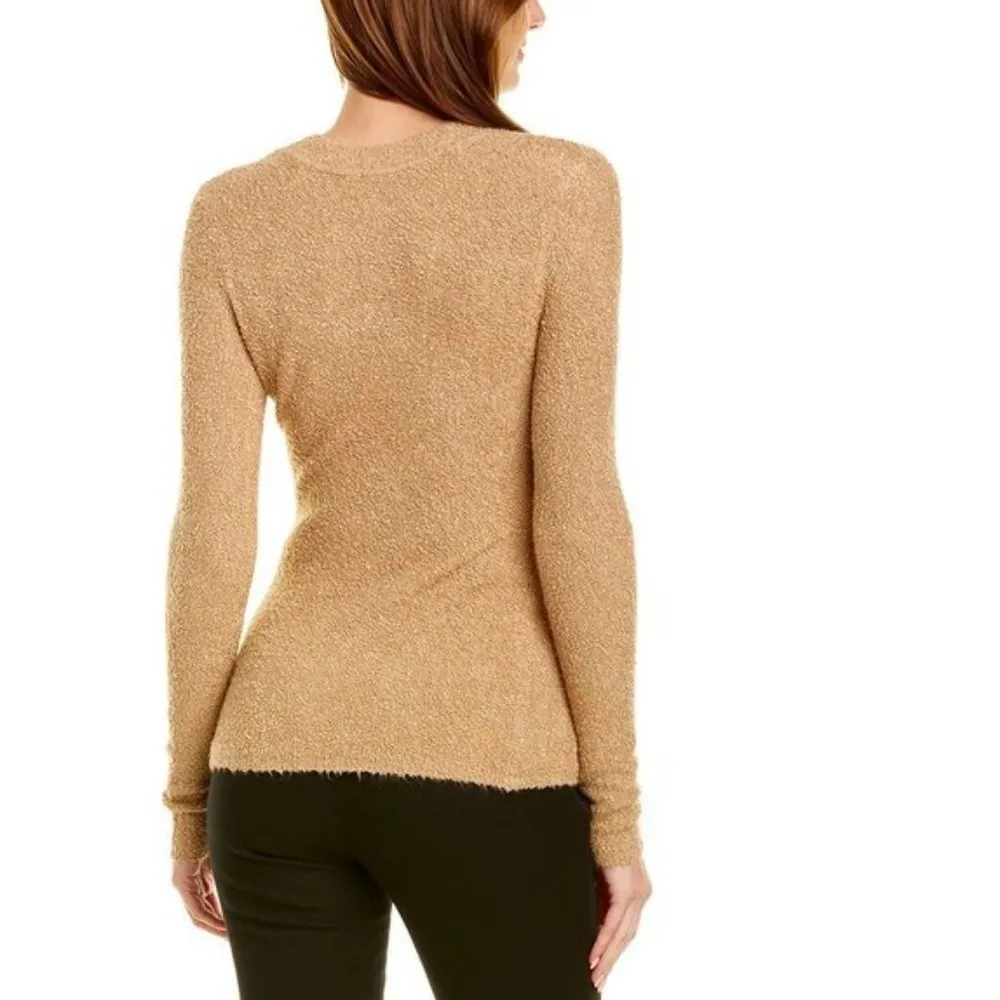 💕ST. JOHN💕 Stretch Boucle Sweater Viscose Blend ~ Camel Large NWOT - Image 2