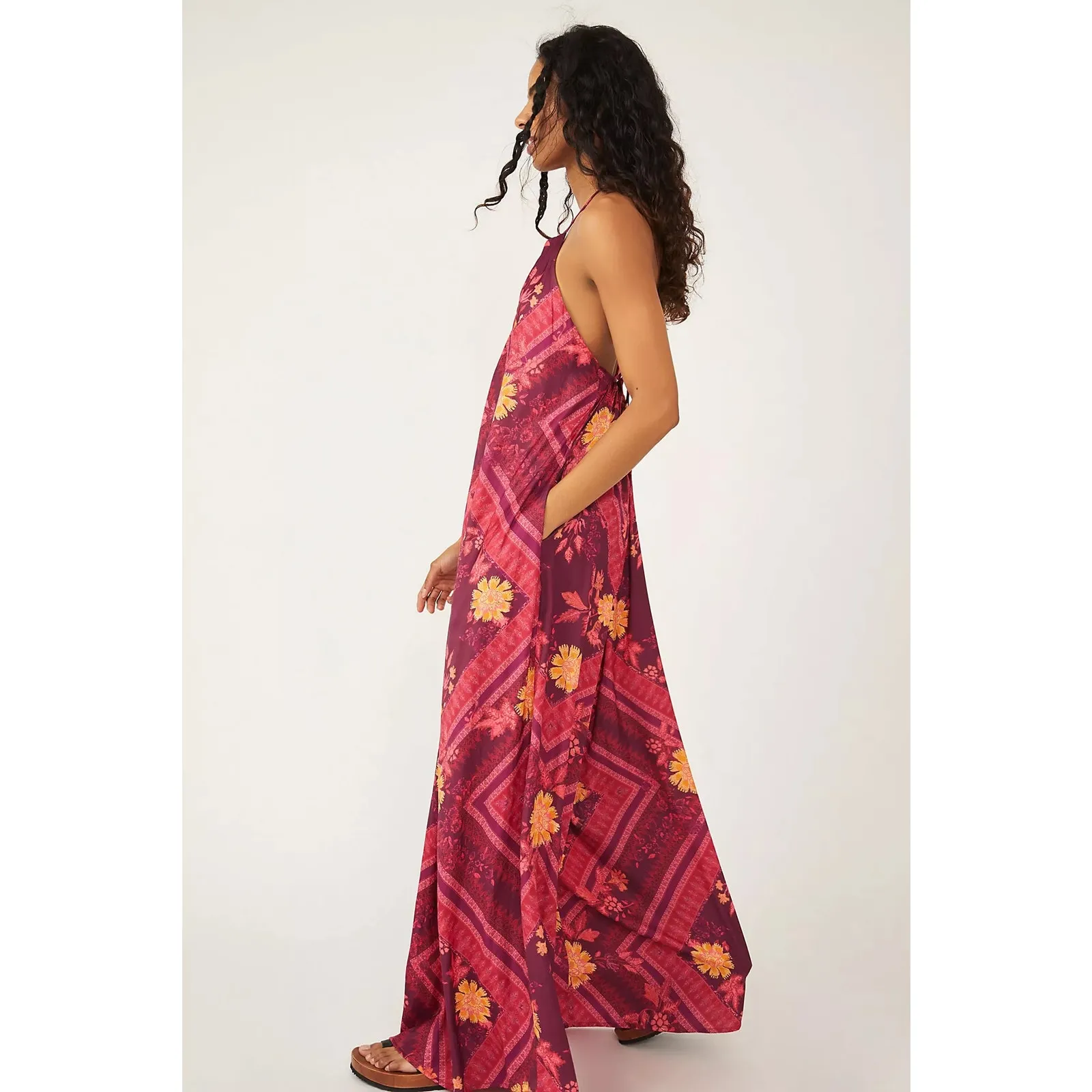 Free People Luca Floral Halter Neck Wide Leg Jumpsuit - Image 5