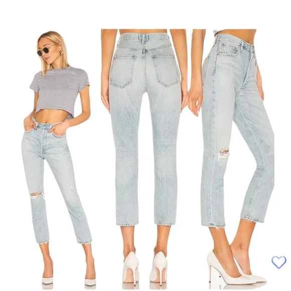 AGOLDE  Riley High Rise Straight Crop - Image 2