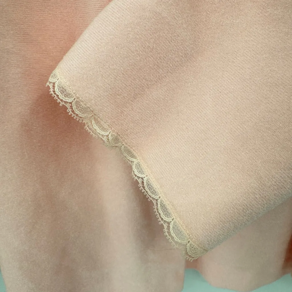 Vintage 80s Vanity Fair Pink Polyester Loungewear Pajama Cardigan Made in USA - Image 6