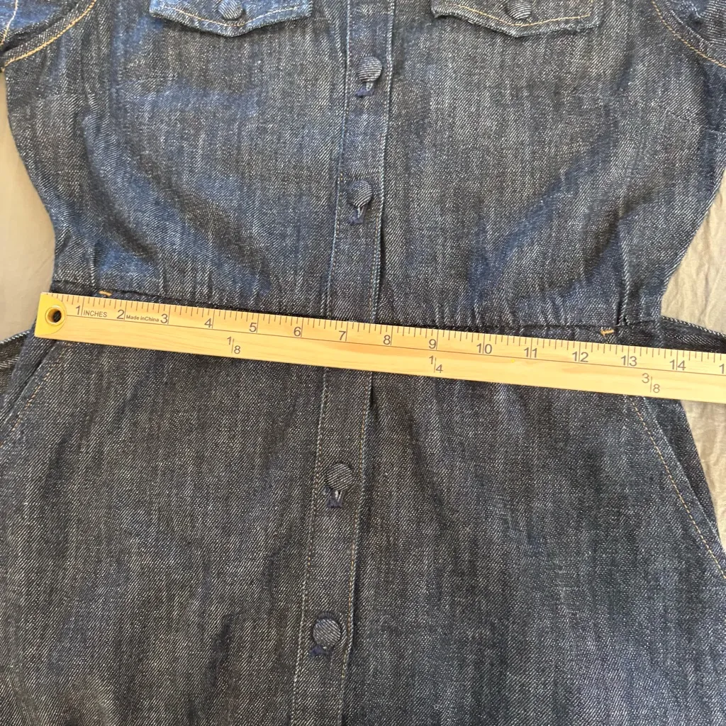 J. Crew Cotton Denim Midi Shirtwaist Dress. Size 2. - Image 15
