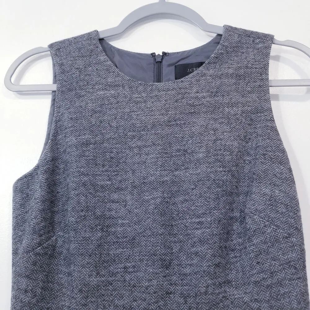 J. Crew Wool Blend Gray Chevron Print Sheath Dress Professional Work - Image 4