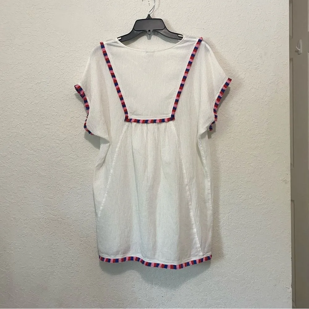 J.Crew 100% Cotton Crepe Fringe  Swimsuit cover-up size Medium - Image 5