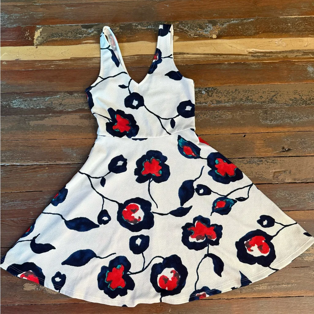 Anthropologie Everly Painted Poppies Skater Style Dress ~ Size Small 💚🍄 - Image 4