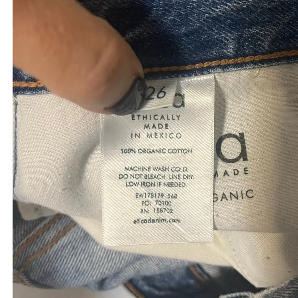 ÉTICA Skylar Cut Off Shorts Women's sz. 26 Blue Organic Cotton Vacation Beachy - Image 8