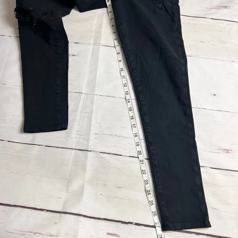 American Eagle Outfitters Women's Distressed Black Skinny Jeans  Sz 4 - Image 8