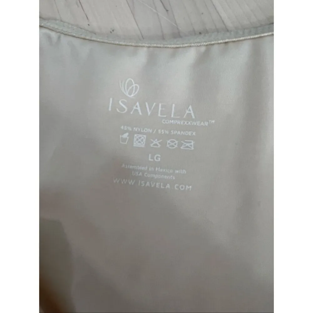 Isavela Compression Post Surgery Bodysuit Beige Large Side Zipper Hook & Eye Tan - Image 13