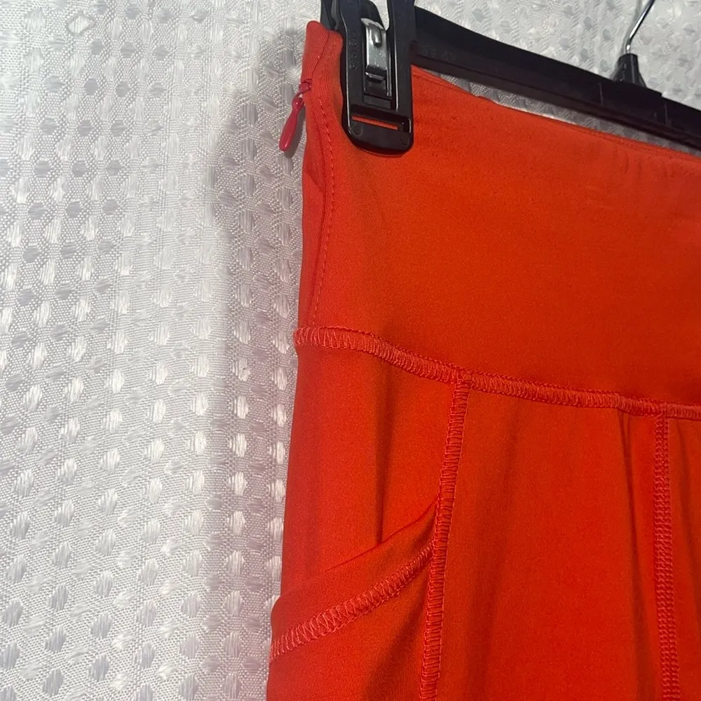 Cycle House Leggings Women's Small ORANGE Polyester Stretch Techno Lite - Image 4