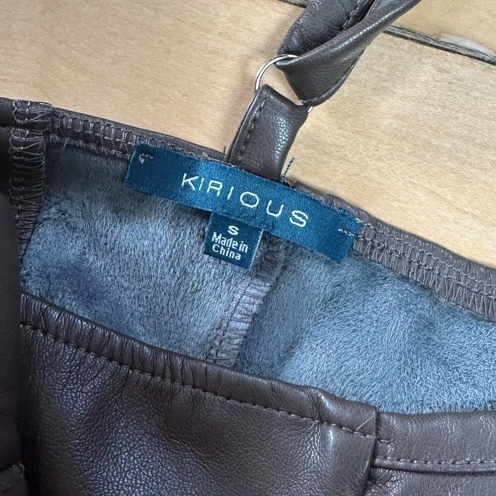KIRIOUS Brown Faux Leather Corset Style Crop Top Size Small - Image 6