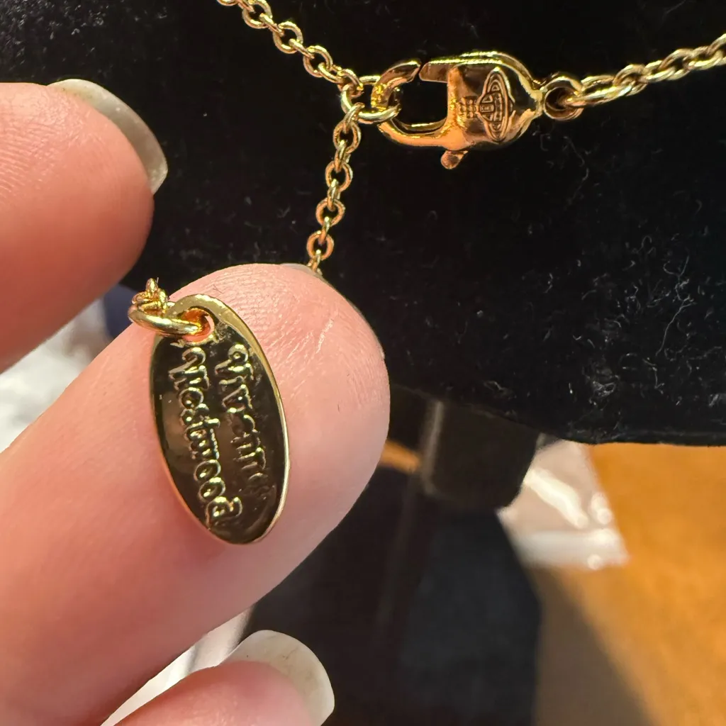 NEW Vivienne Westwood Mini Bas Relief Orb Pendant necklace Gold Tone and Black - Image 4