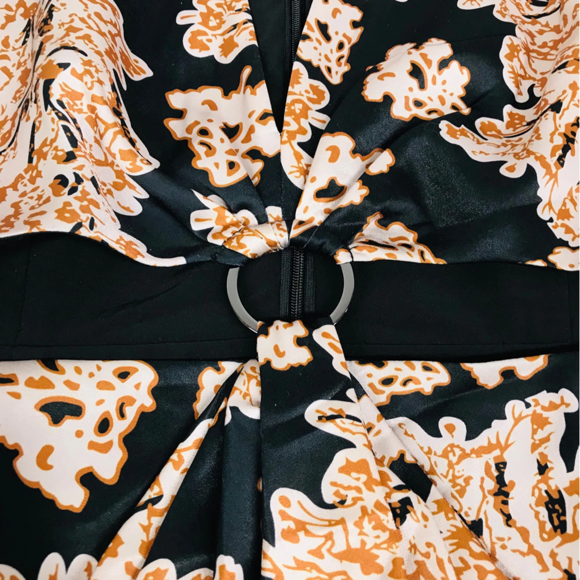 GIANNI BINI Black Floral Long Sleeve Cutout Mini Dress Mobwife Party Size 4 New‎ - Image 6