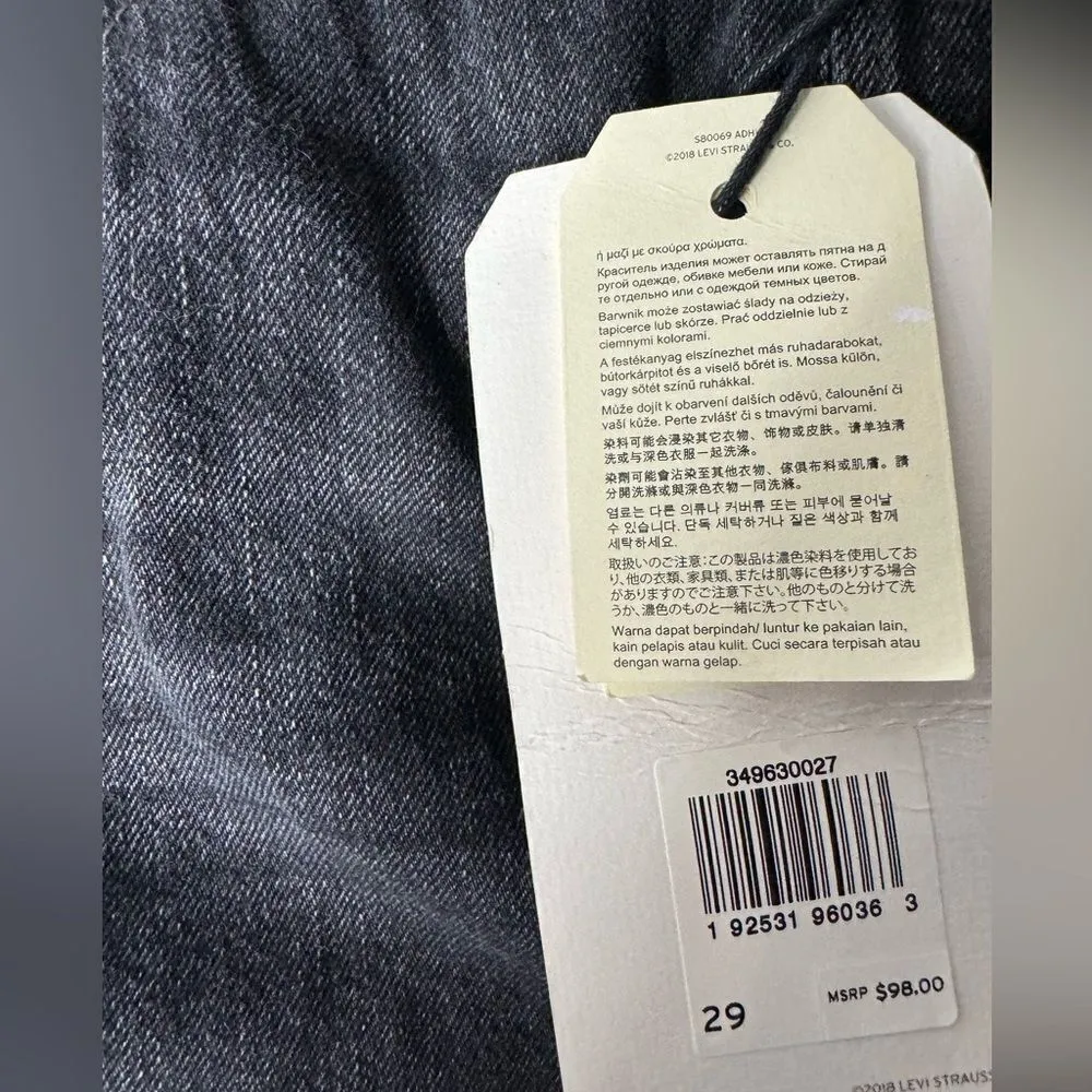 levi's deconstructed denim skirt in black size 29 - Image 7