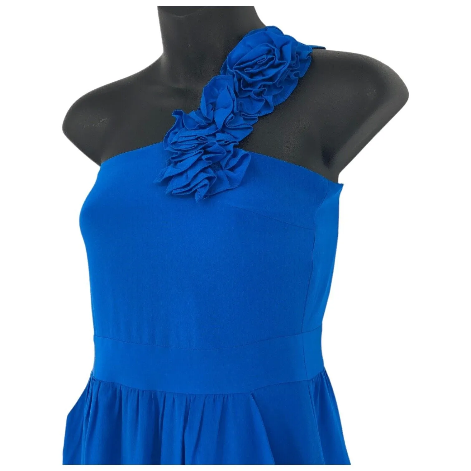 YUMI KIM Womens Blue Floral Ruffle Mini Dress‎ One Shoulder Size XS - Image 2