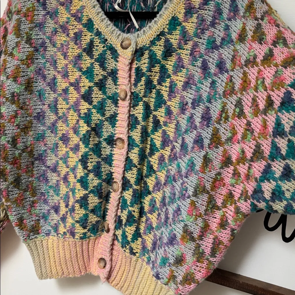 Anthropologie textured rainbow cardigan - Image 3