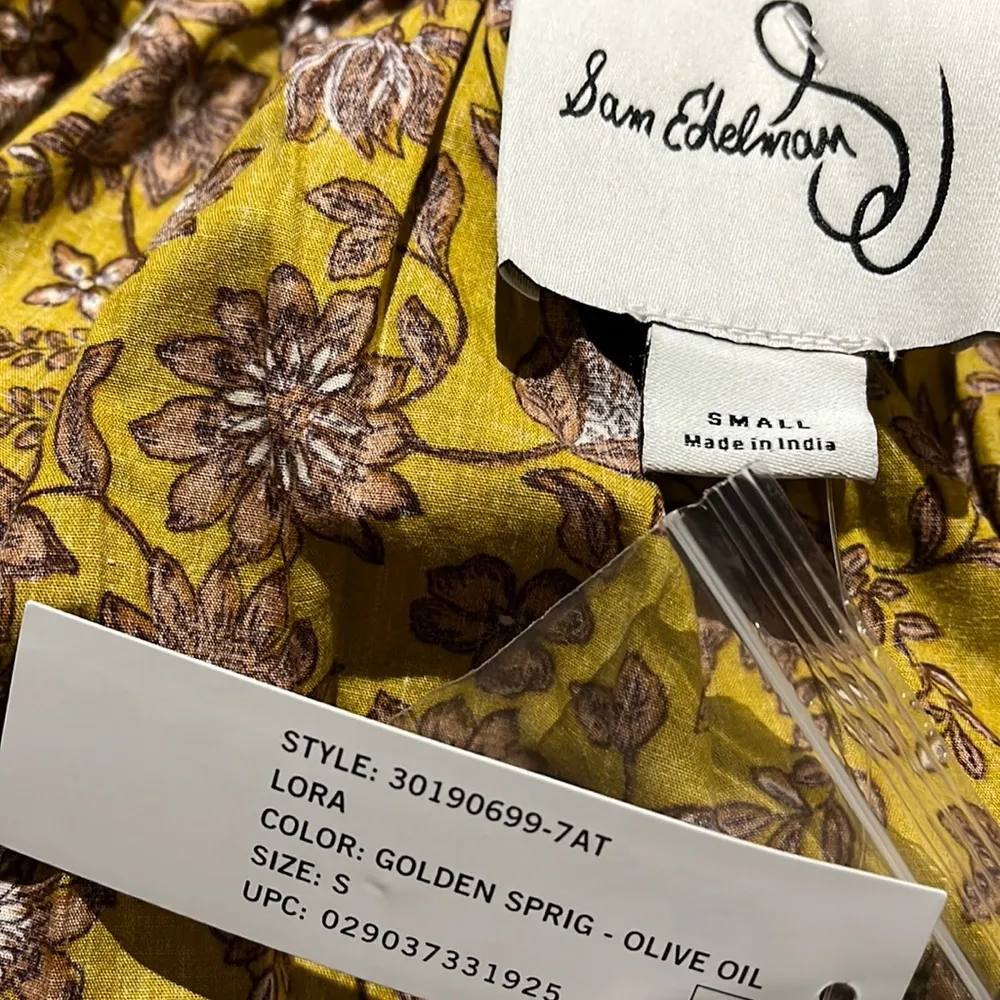 NWT SAM EDELMAN LORA MINI DRESS IN GOLDEN SPRIG -OLIVE OIL Small - Image 8