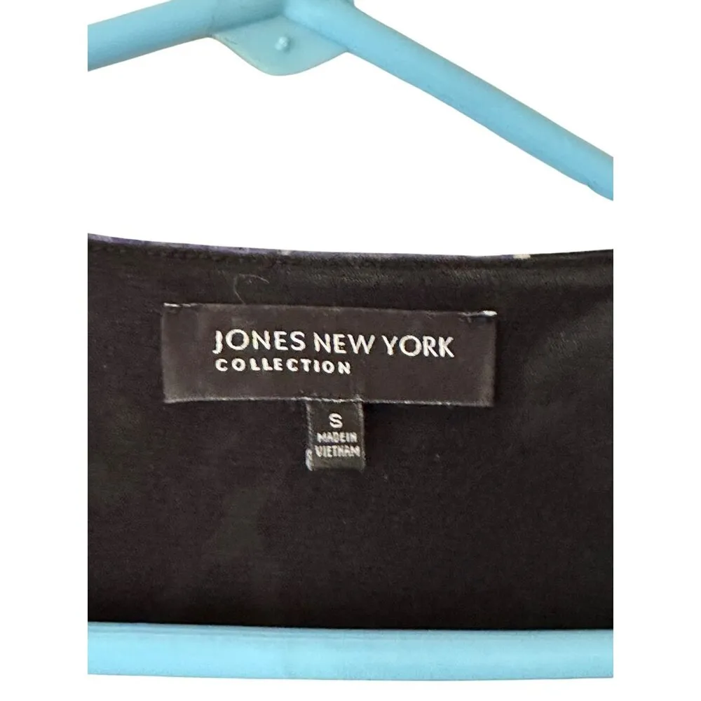 Vintage Jones New York Floral Print Faux Wrap Top Ruched Buttons Whimsigoth Sz S - Image 4