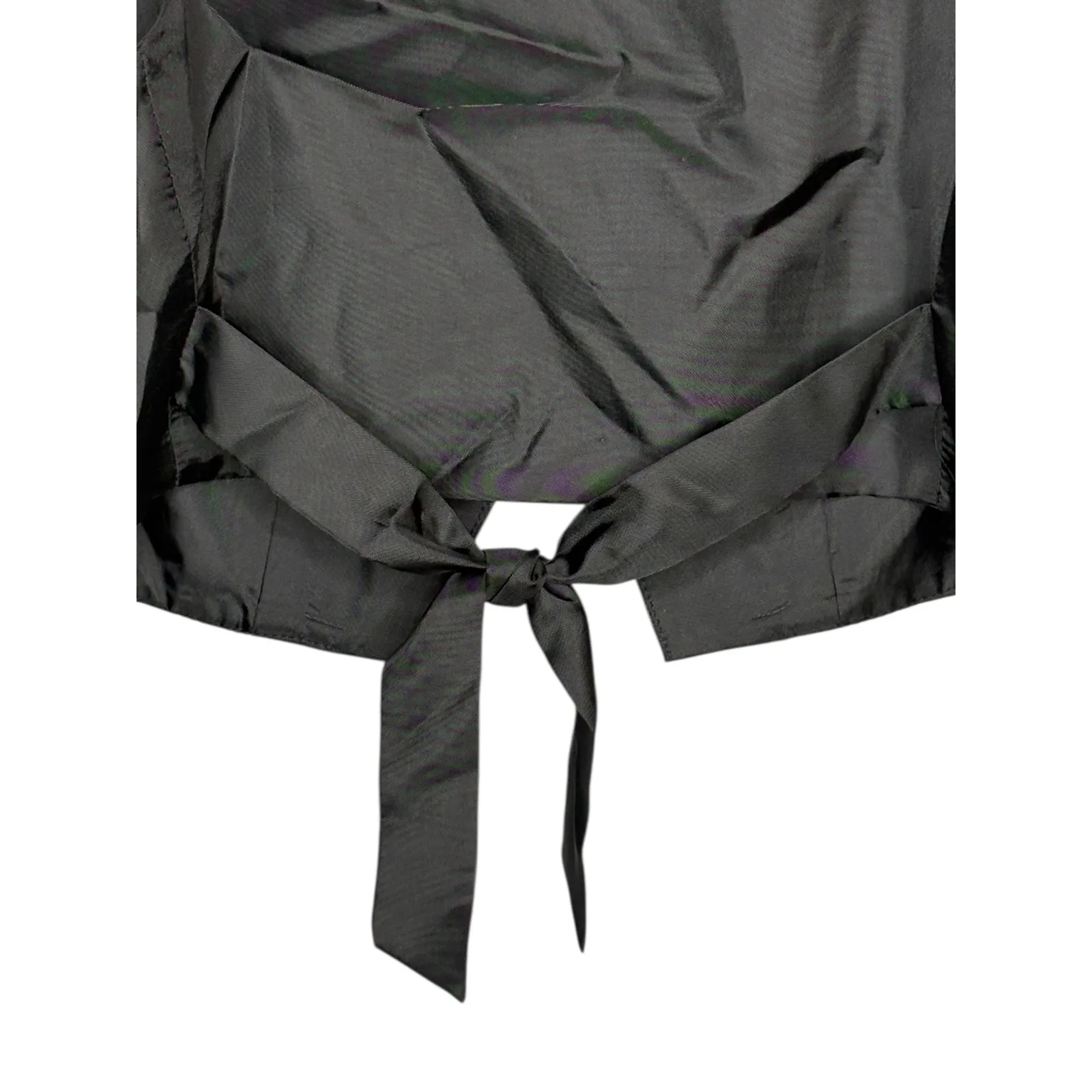 Bisou Bisou Black Sequin Embellished Beaded Vest Tie Back Y2K Goth Size Small - Image 5