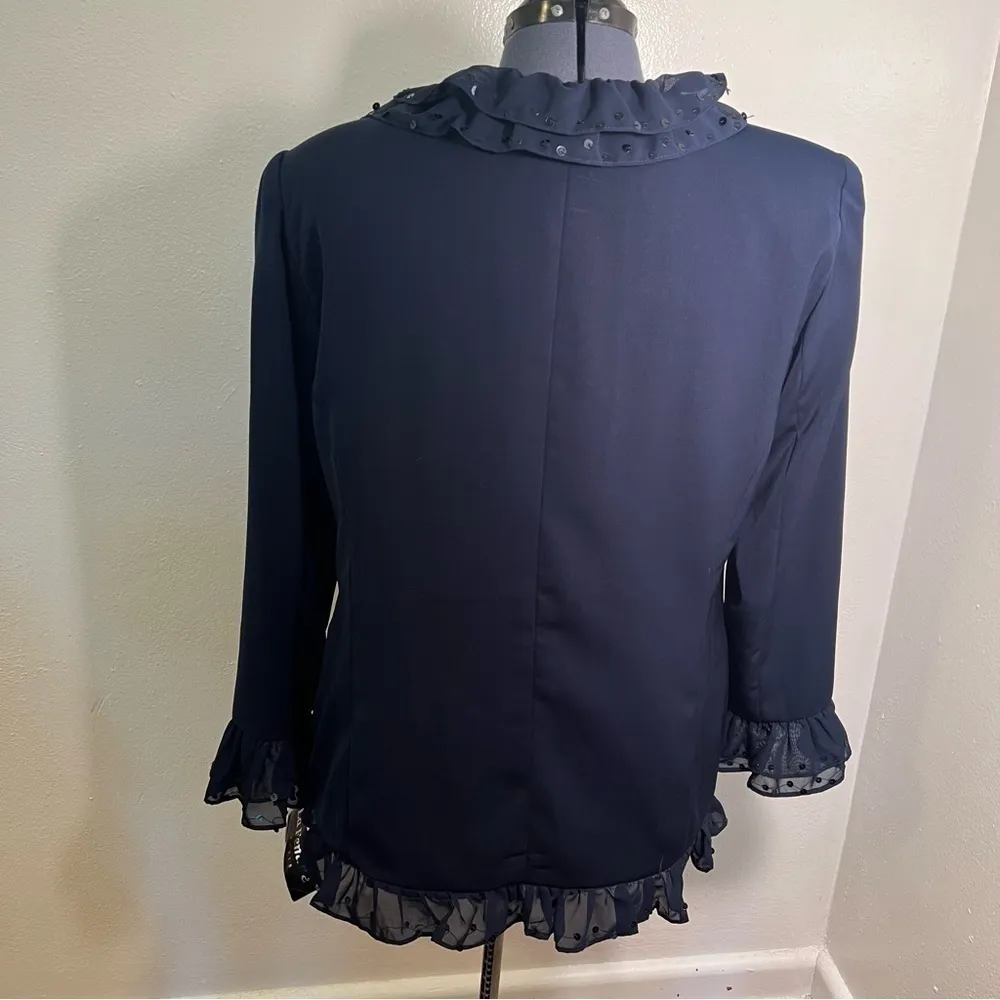 La Femme Formal Jacket Navy Blue Sequins - Image 10