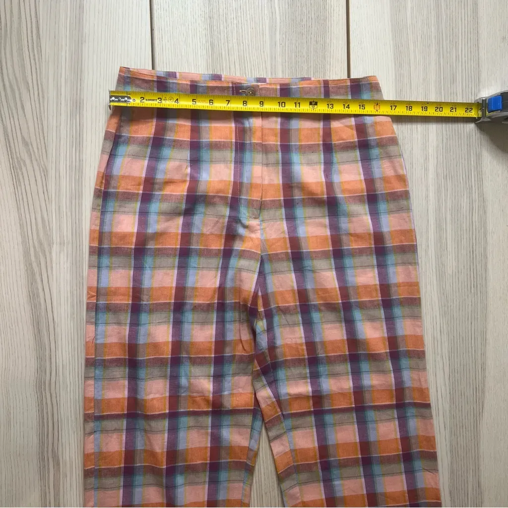 Billabong Salty Blonde Break Point Pants  Multicolor Plaid Wide Leg Pants size 3 - Image 5