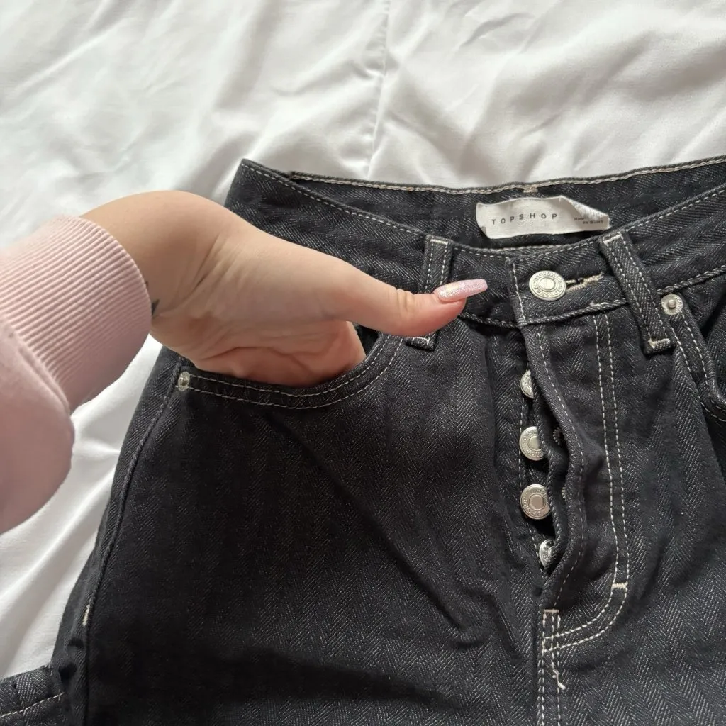 Topshop Black Jeans Womens Size 25 L32 Classic City Gothic Grunge Vampire - Image 5