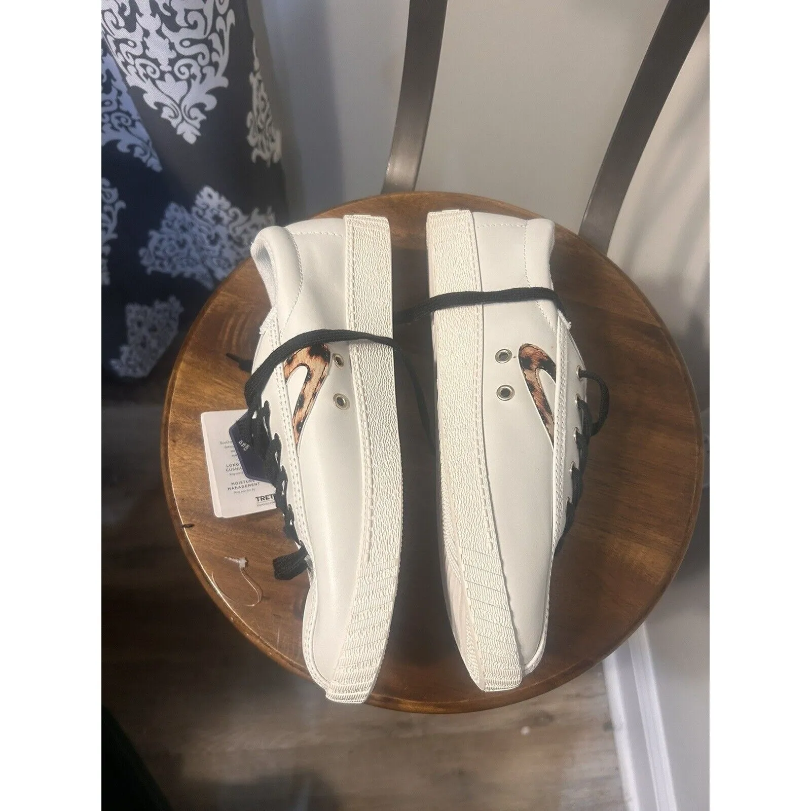 TRETORN Women's Leather Casual Sneakers White Leopard US 9 NWT Preppy City Mom - Image 2